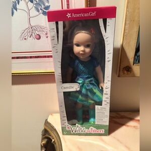 American Girl WellieWishers Camille Doll in Blue and Green Dress